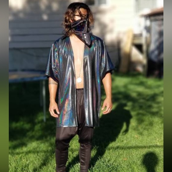 1 Etsy ThatElectricTouch Holographic Iridescent Kimonos Fit A Size L Female $135 - Picture 4 of 17